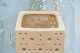  Đèn Gốm Lọng Chữ Nhật Chấm Bi, Trang Trí Nhà Cửa, Decor Sân Vườn, Cao 30cm x Rộng 20cm 