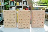  Đèn Gốm Lọng Chữ Nhật Chấm Bi, Trang Trí Nhà Cửa, Decor Sân Vườn, Cao 30cm x Rộng 20cm 