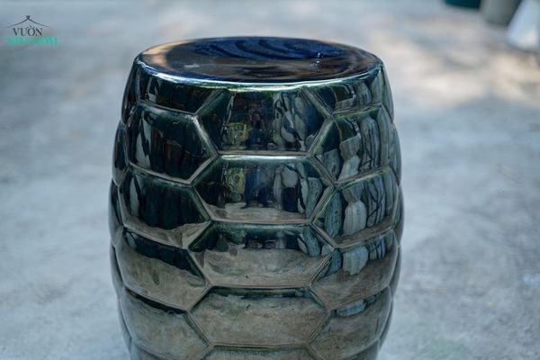  Đôn Trống Hiện Đại Tổ Ong Ánh Kim, gốm mỹ nghệ Nam Bộ, C45 x R30cm - SP036175 