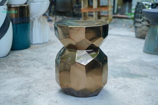  Đôn Gốm Hiện Đại, Hoạ Tiết Ánh Kim gốm Nam bộ, C45 x R33cm- SP036174 