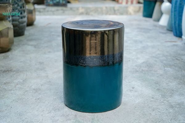  Đôn gốm hiện đại, Đôn Trụ 2 Màu, gốm Nam bộ, C45 x R34cm- SP036179 