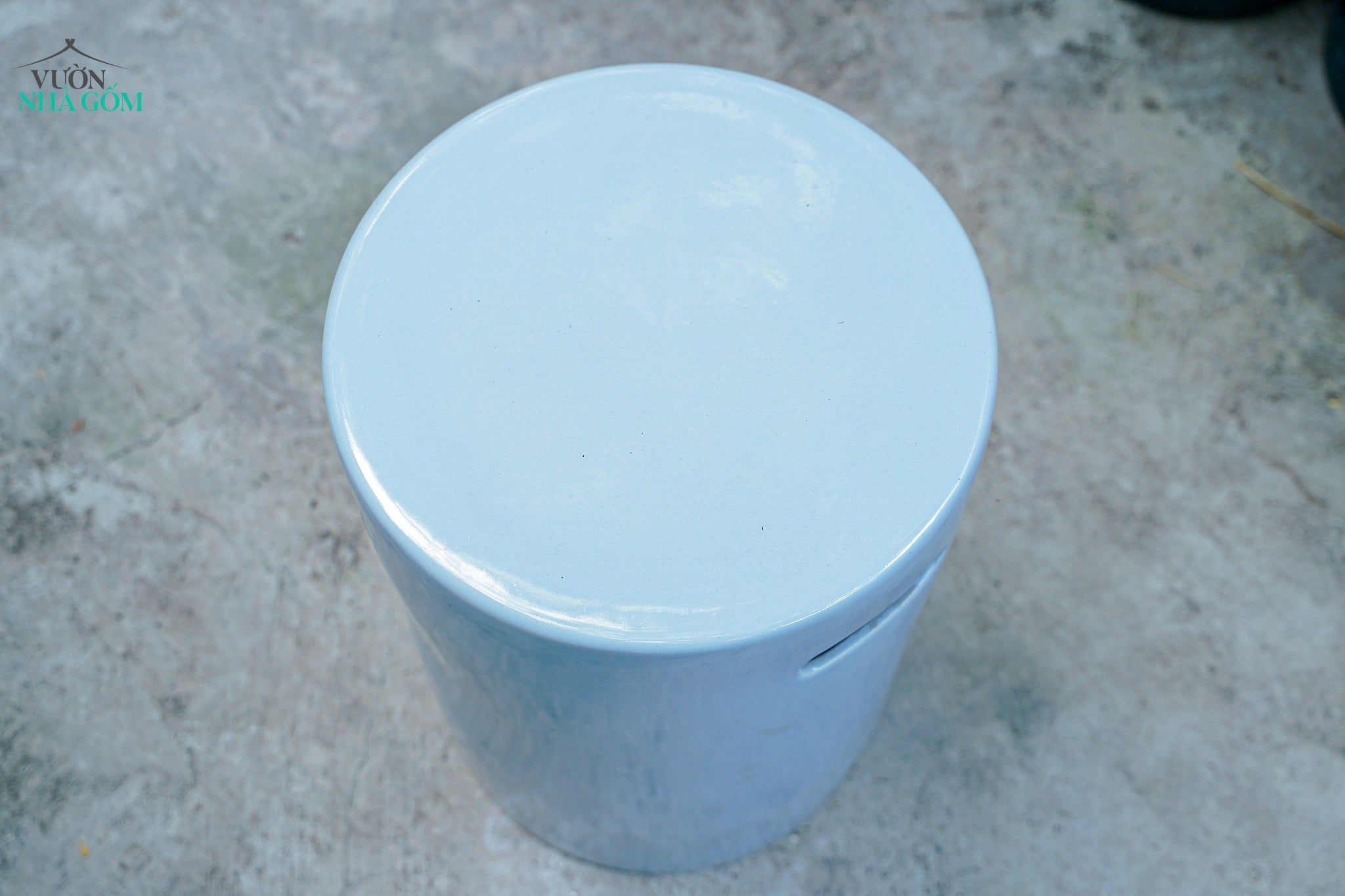  Đôn gốm hiện đại, Đôn Trụ 2 Màu, gốm Nam bộ, C57 x R39 cm- SP036181 