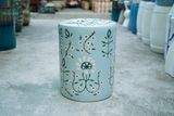  Đôn gốm hiện đại, Đôn Trụ Khắc Hoa, gốm Nam bộ, C46 x R46cm- SP036176 