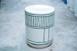  Đôn gốm hiện đại, Đôn Trắng Nét Xanh, gốm Nam bộ, C47 x R36cm- SP036180 