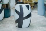  Đôn gốm hiện đại, Đôn Trống Trù Tượng , gốm Nam bộ, C45 x R30cm- SP036185 