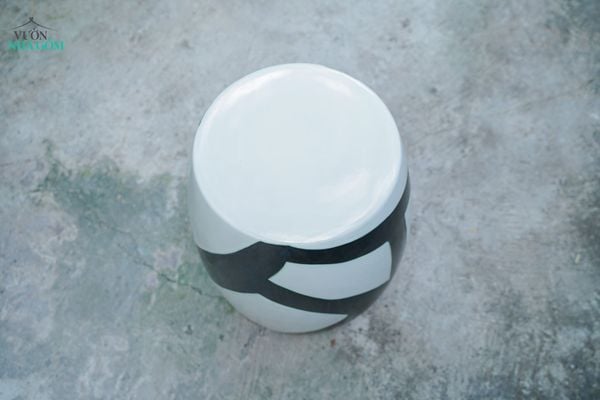  Đôn gốm hiện đại, Đôn Trống Trù Tượng , gốm Nam bộ, C45 x R30cm- SP036185 