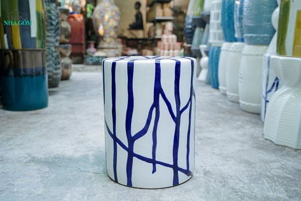  Đôn gốm hiện đại, Đôn Trụ Hiệu Ứng Vân Xanh , gốm Nam bộ 