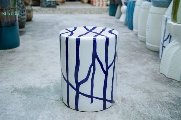  Đôn gốm hiện đại, Đôn Trụ Hiệu Ứng Vân Xanh , gốm Nam bộ 