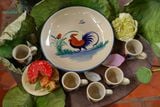  [TẾT] Bộ Bình Trà Con Gà (1 Bình, 5 Tách và 1 Dĩa) - Gốm Nam Bộ - Bình Trà Dân Dã Quê Hương. 