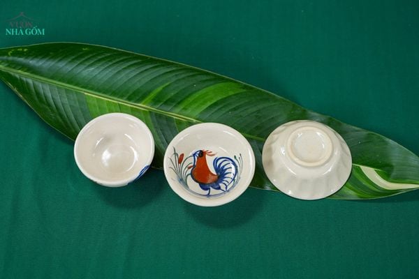  Chén Chấm Vẽ Gà Dầu - Chén Bát Hiện Đại - Đựng Nước Chấm - R9xC3 