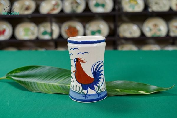  Ống Đũa Vẽ Tay Gà Dầu – Vườn Nhà Gốm – Size 15cm 