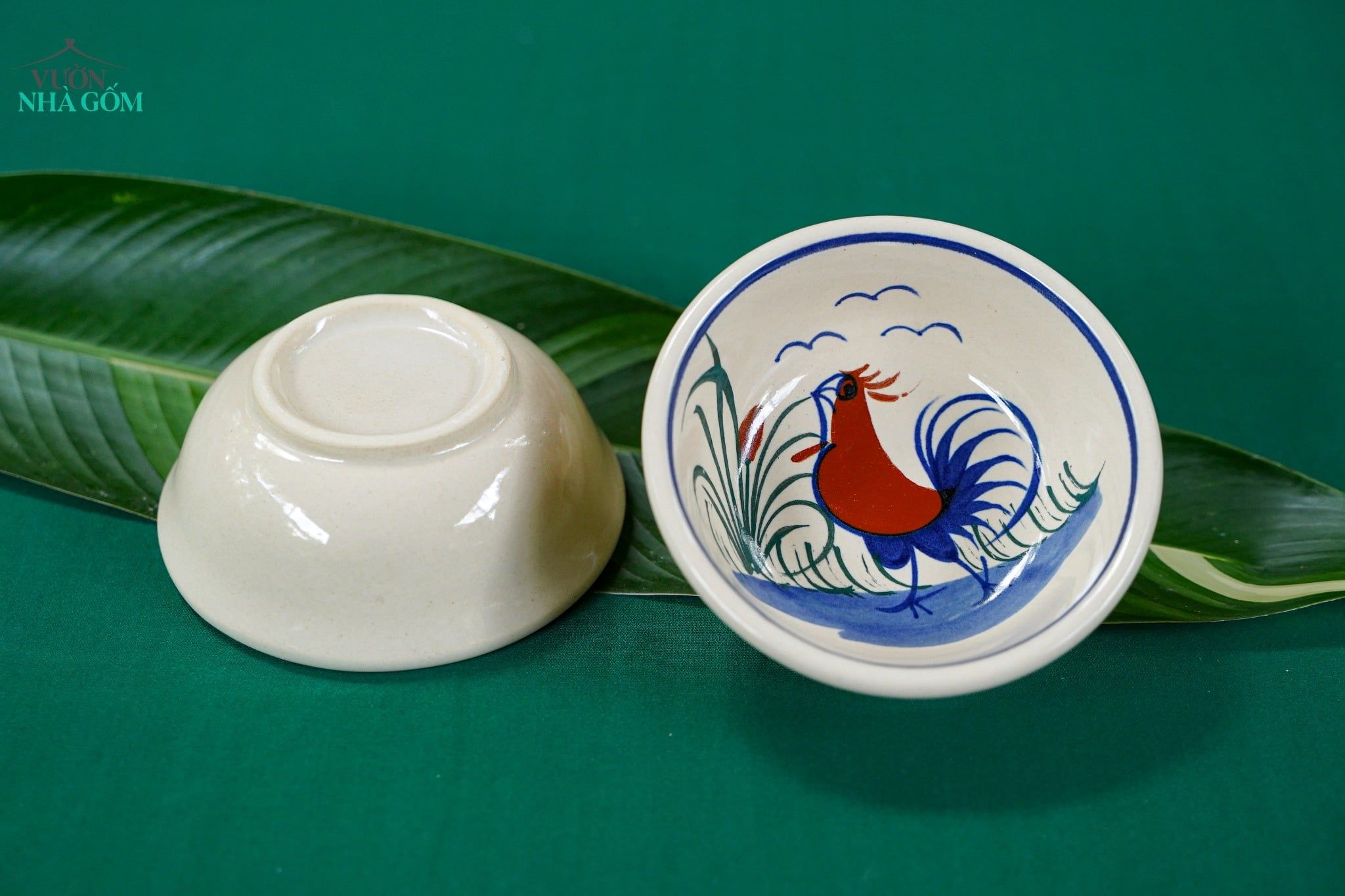  CBLX, Chén Cơm Vẽ Gà Dầu - Chén Bát Hiện Đại - Bát Cơm -R12,5cm. 