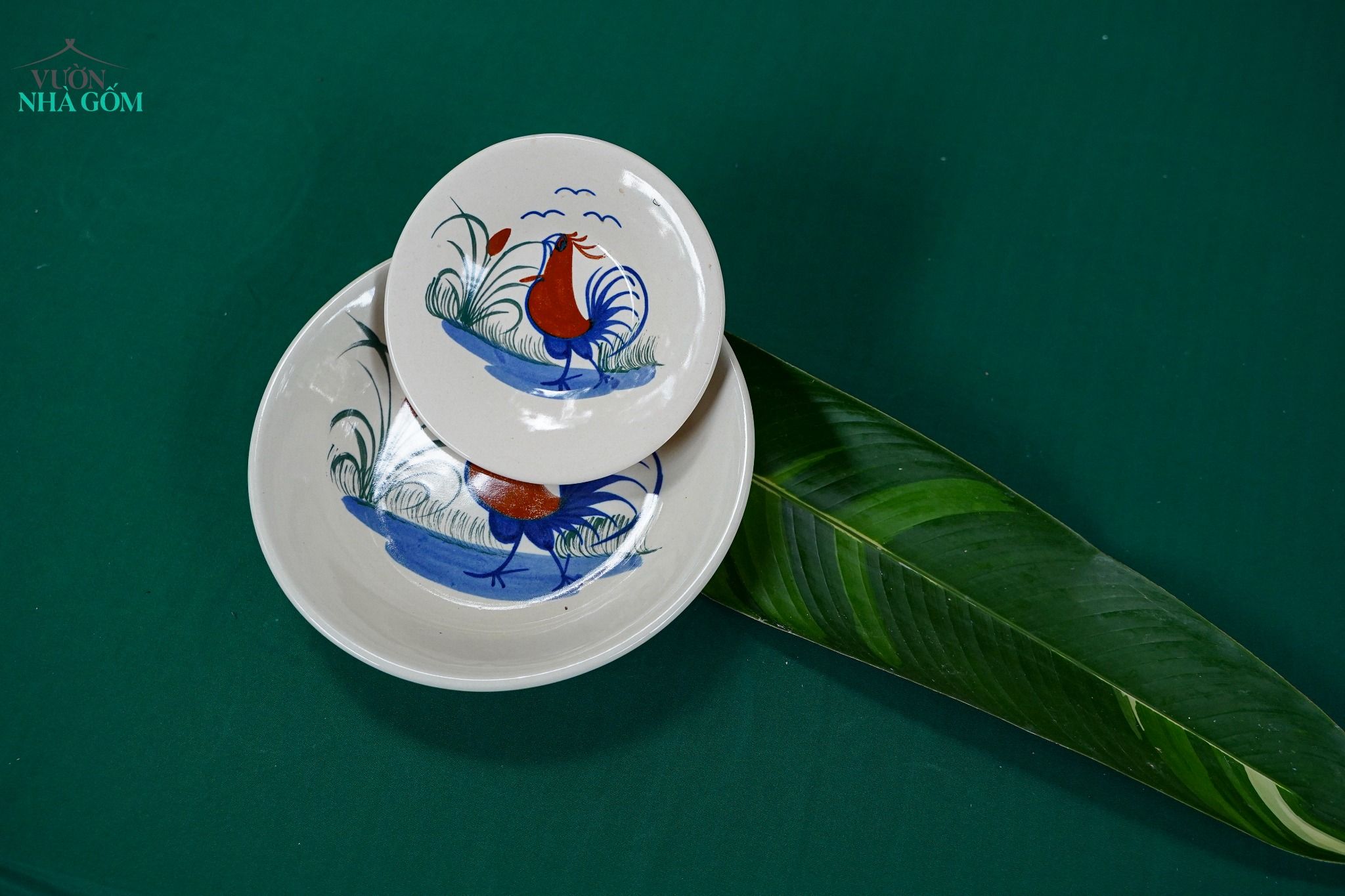  Dĩa Nhỏ 15,5cm Vẽ Gà Dầu - Chén Bát Hiện Đại - Đĩa Đựng Đồ Ăn. 