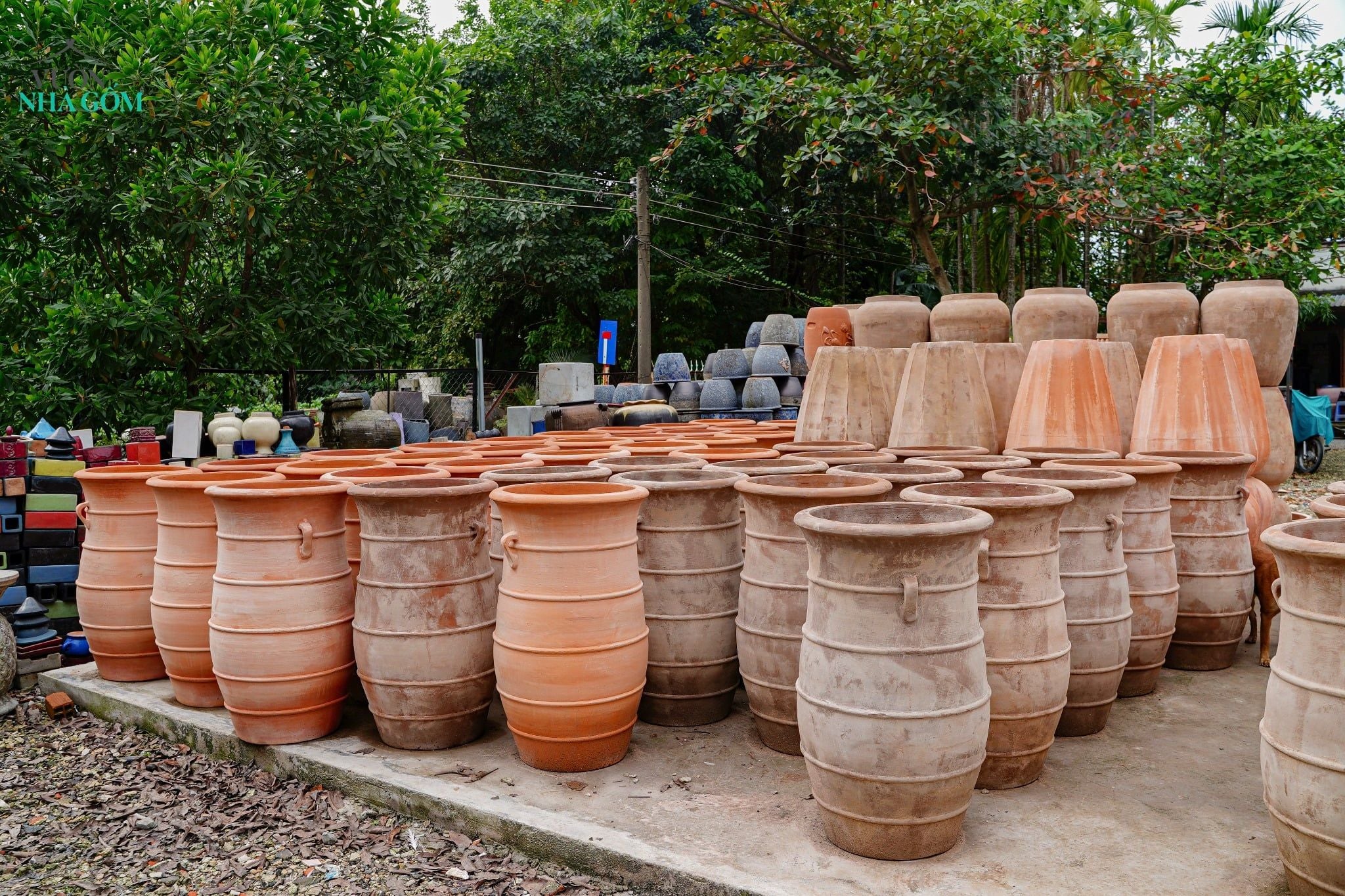  Chậu Dây Thừng Đất Nung, Trồng Cây Sân Vườn, Chậu Gốm Lớn, Cao 95cm 