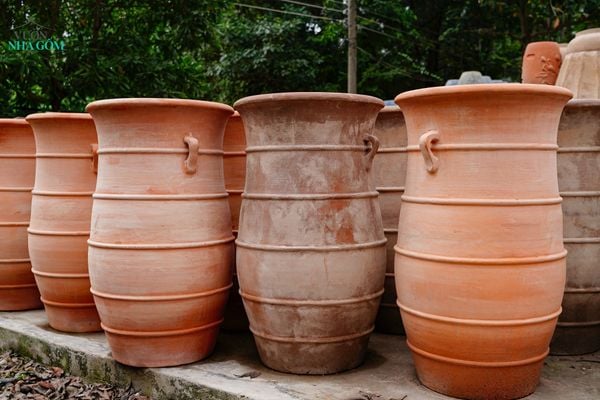  Chậu Dây Thừng Đất Nung, Trồng Cây Sân Vườn, Chậu Gốm Lớn, Cao 95cm 