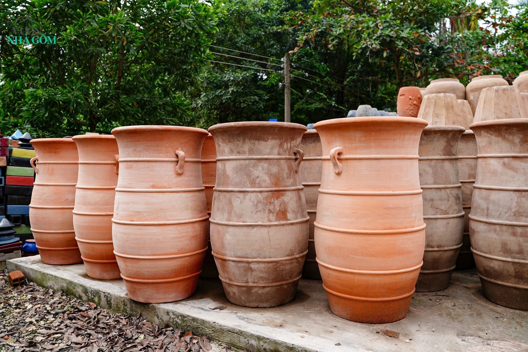  Chậu Dây Thừng Đất Nung, Trồng Cây Sân Vườn, Chậu Gốm Lớn, Cao 95cm 