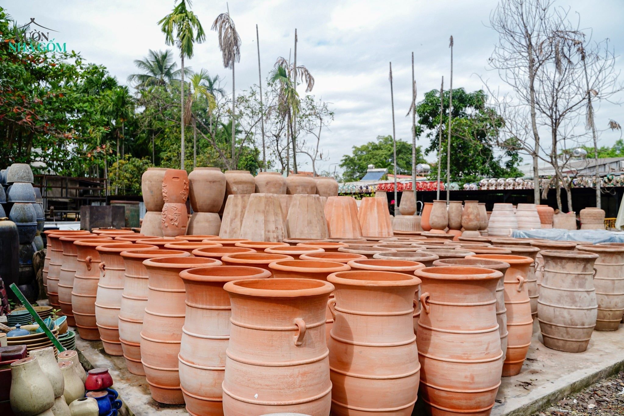  Chậu Dây Thừng Đất Nung, Trồng Cây Sân Vườn, Chậu Gốm Lớn, Cao 95cm 