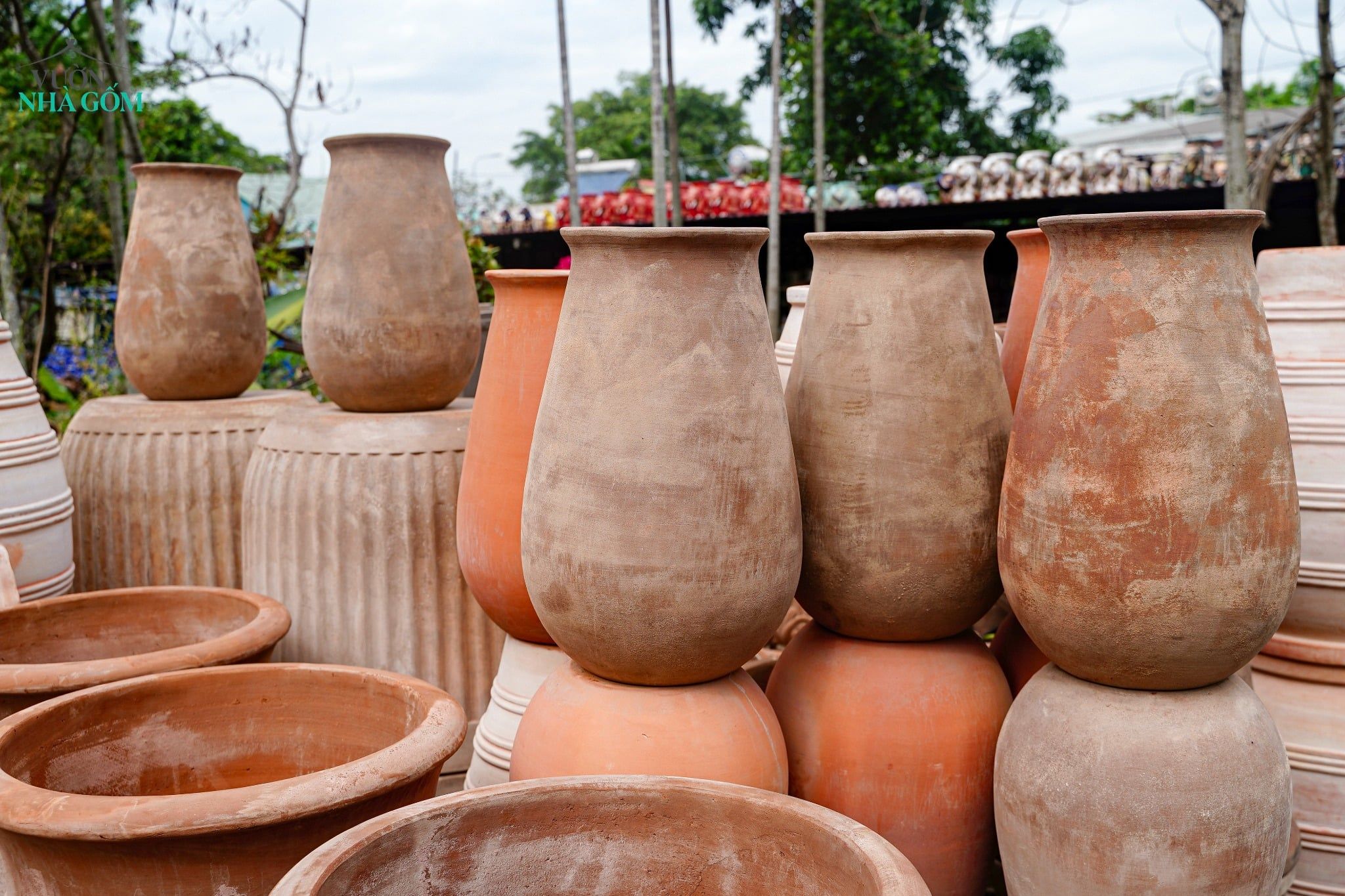  Chậu Đất Nung Kiểu Dáng Giọt Nước, Chậu Trồng Cây Sân Vườn, Chậu Gốm. 