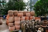 Chậu Sọc Đũa Gốm Đất Nung, Chậu Gốm Trồng Cây Sân Vườn, Chậu Đất Nung. 