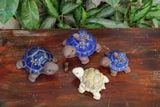  Tượng Thú Gốm Rùa Cõng Con Xanh Cobalt, Thú Gốm Nam Bộ Trang Trí Sân Vườn. 