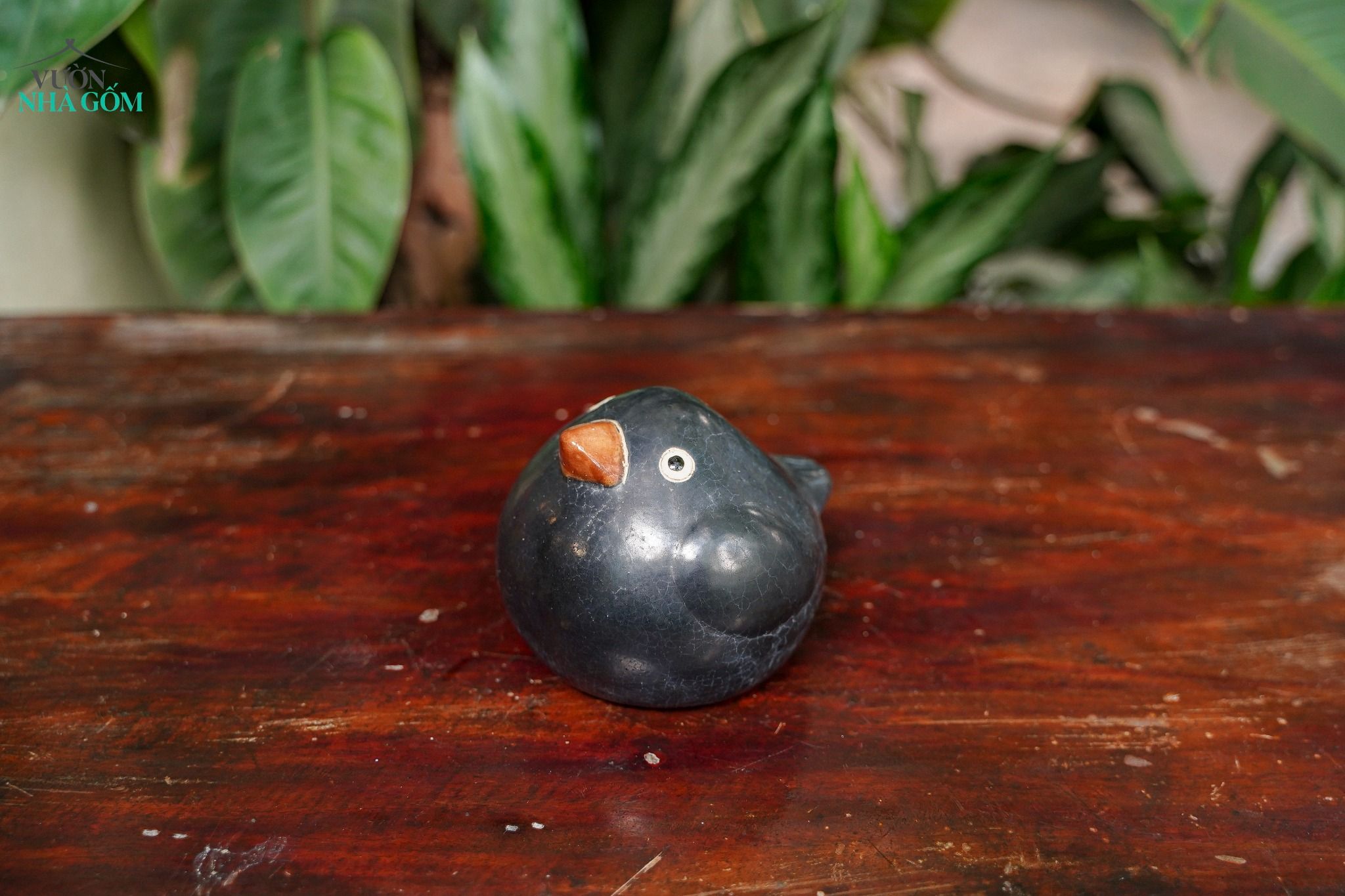  Tượng Thú Gốm Chim Angry Bird Đen Huyền Bí, Gốm Nam Bộ. 