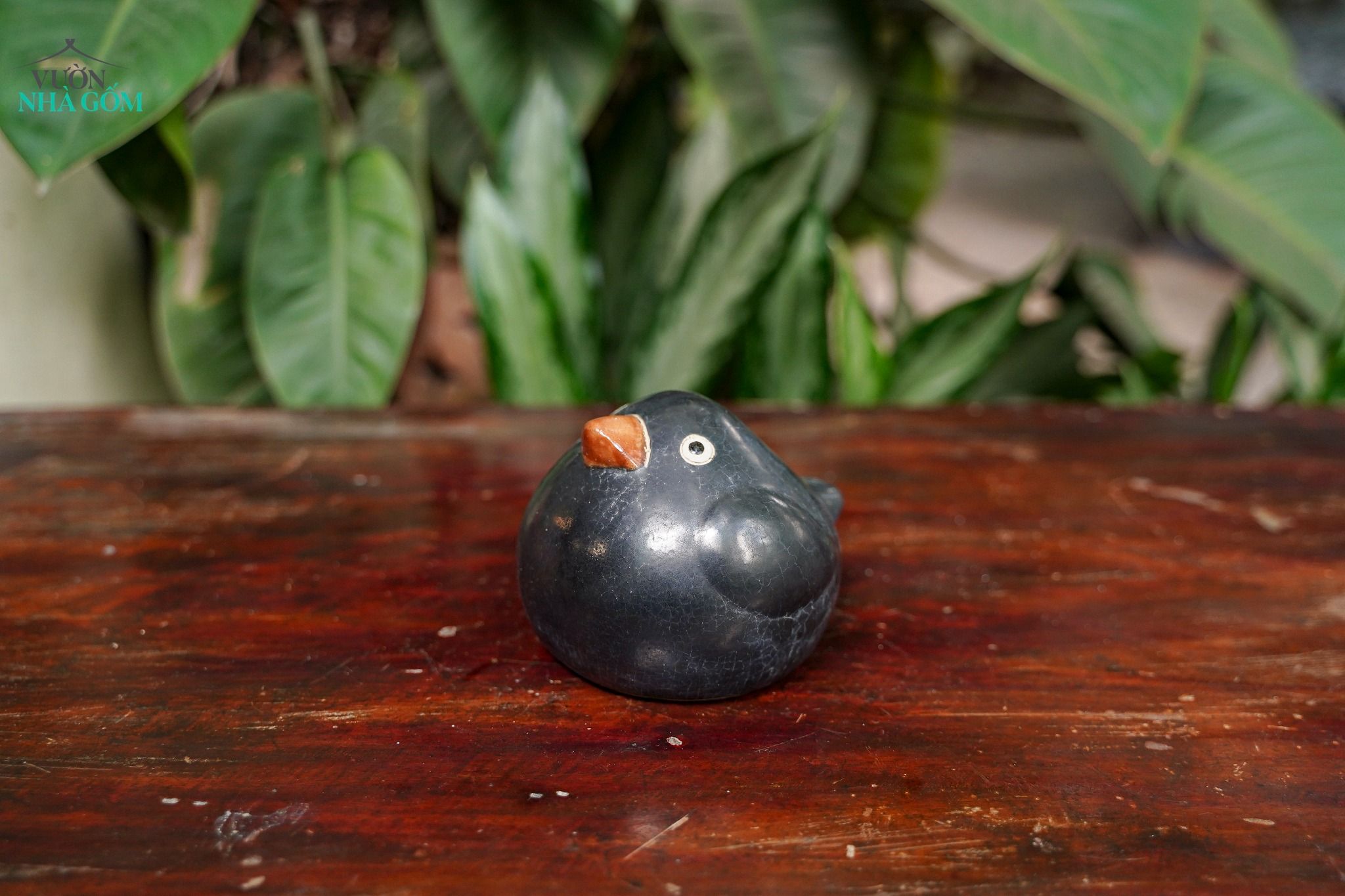  Tượng Thú Gốm Chim Angry Bird Đen Huyền Bí, Gốm Nam Bộ. 