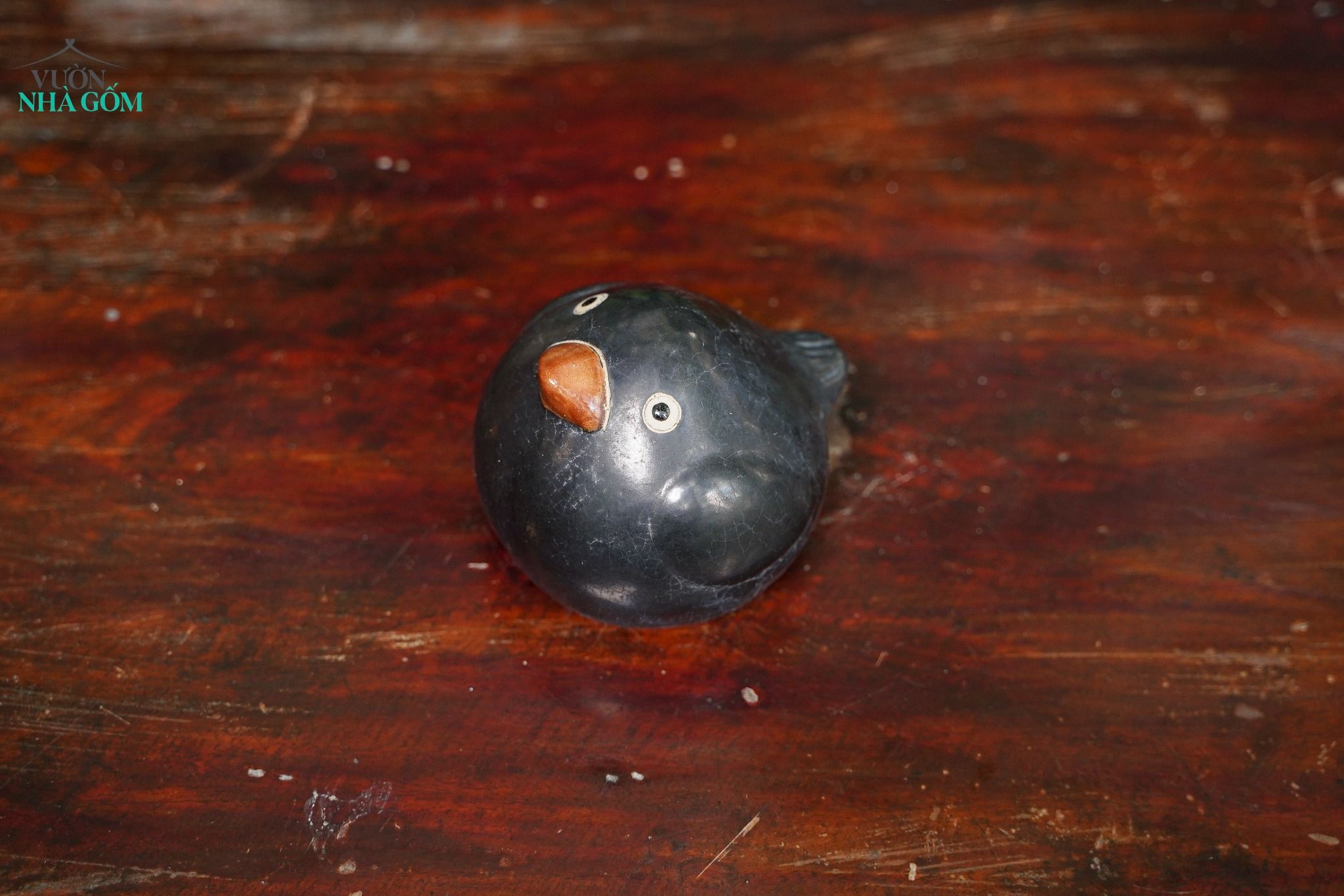  Tượng Thú Gốm Chim Angry Bird Đen Huyền Bí, Gốm Nam Bộ. 