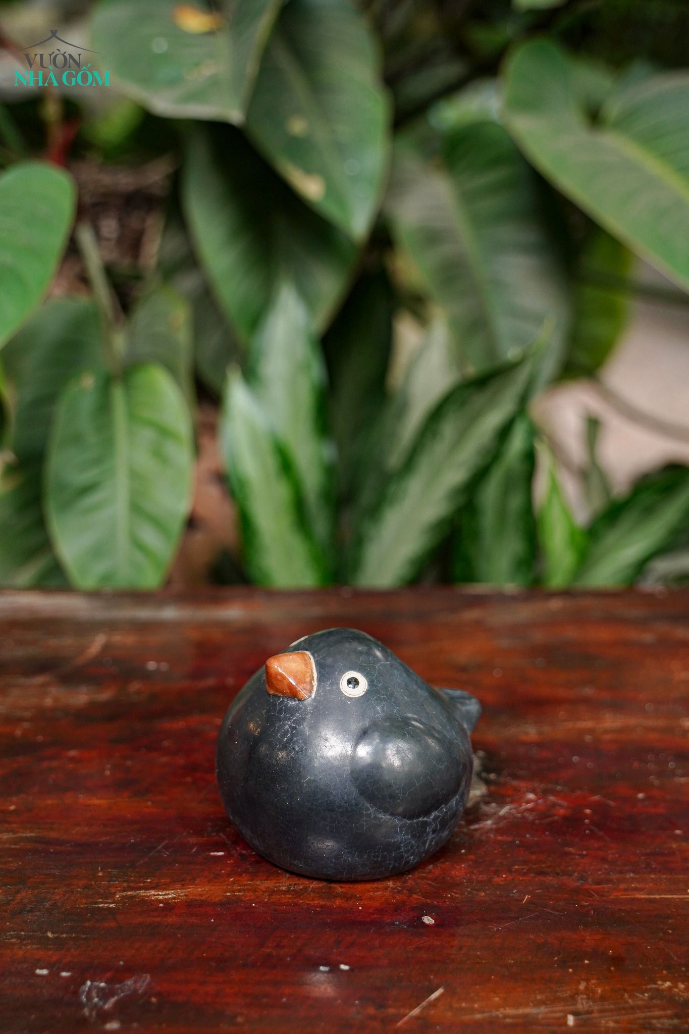  Tượng Thú Gốm Chim Angry Bird Đen Huyền Bí, Gốm Nam Bộ. 