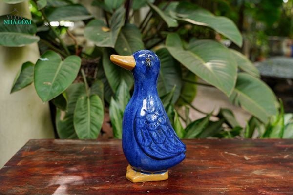  Tượng Thú Gốm, Vịt Gốm Đầu Xanh Cobalt, Quà Tặng Bạn Bè, Decor Không Gian. 
