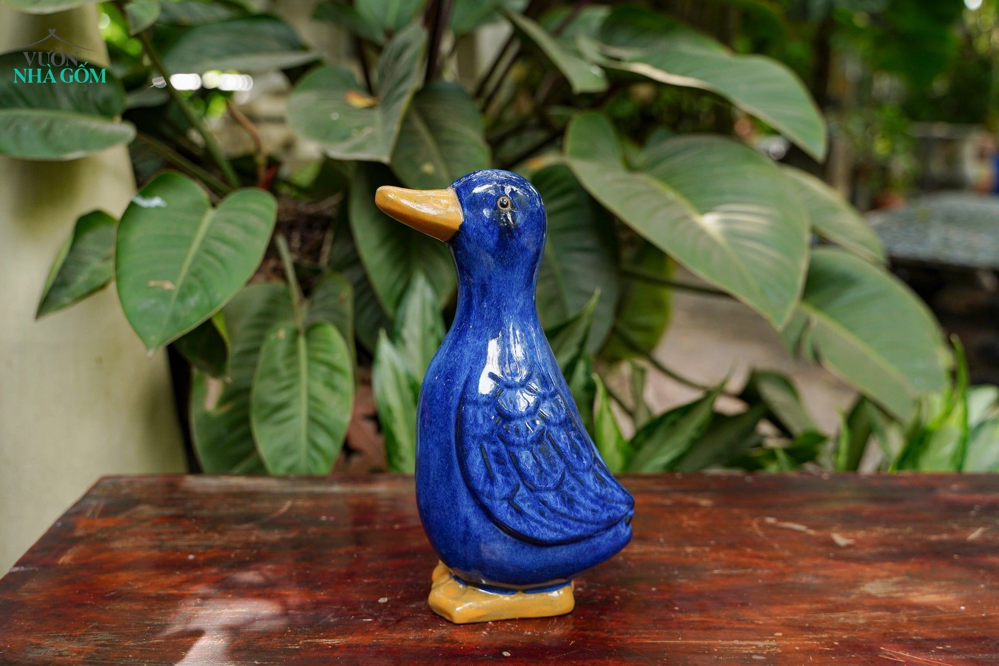  Tượng Thú Gốm, Vịt Gốm Đầu Xanh Cobalt, Quà Tặng Bạn Bè, Decor Không Gian. 