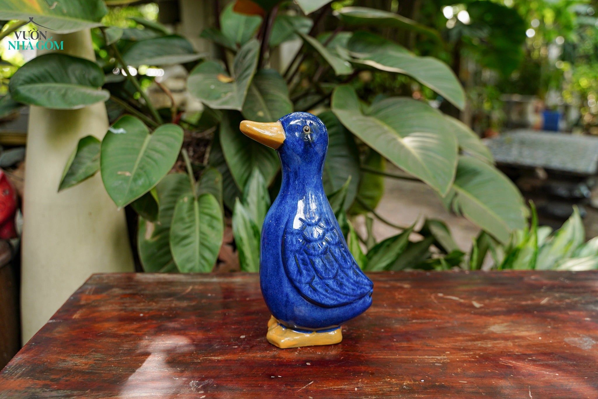  Tượng Thú Gốm, Vịt Gốm Đầu Xanh Cobalt, Quà Tặng Bạn Bè, Decor Không Gian. 