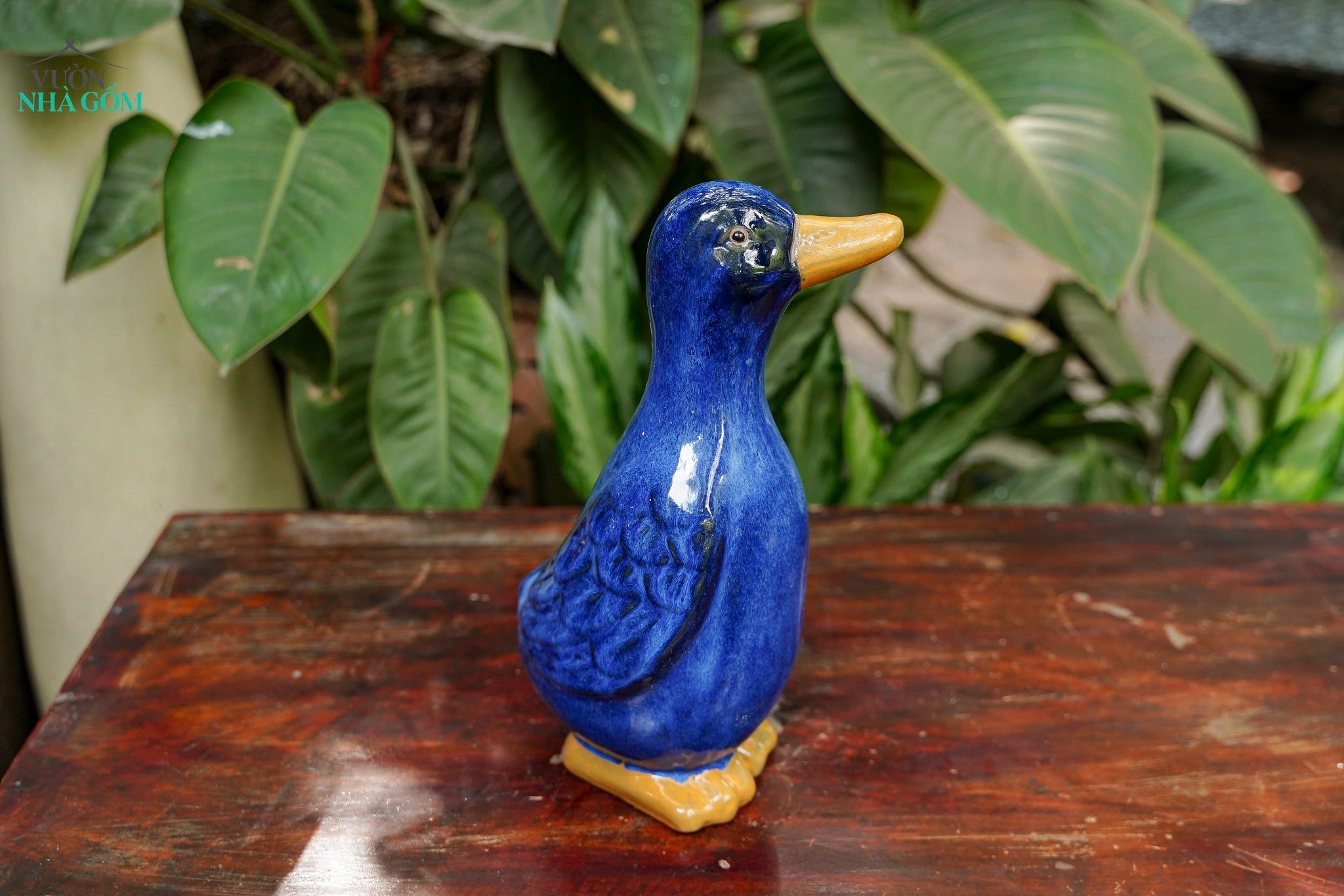  Tượng Thú Gốm, Vịt Gốm Đầu Xanh Cobalt, Quà Tặng Bạn Bè, Decor Không Gian. 