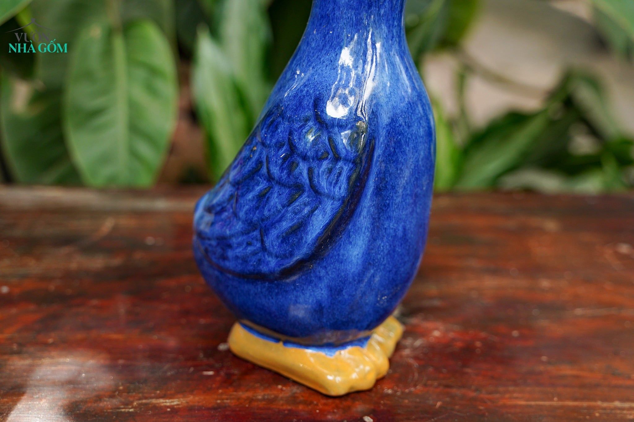  Tượng Thú Gốm, Vịt Gốm Đầu Xanh Cobalt, Quà Tặng Bạn Bè, Decor Không Gian. 
