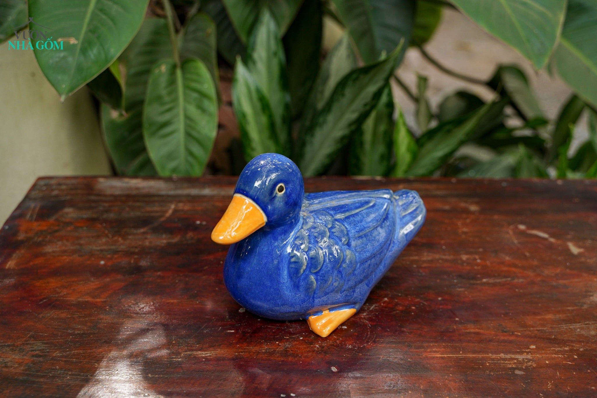  Tượng Thú Gốm, Vịt Gốm Đầu Xanh Cobalt, Quà Tặng Bạn Bè, Decor Không Gian. 
