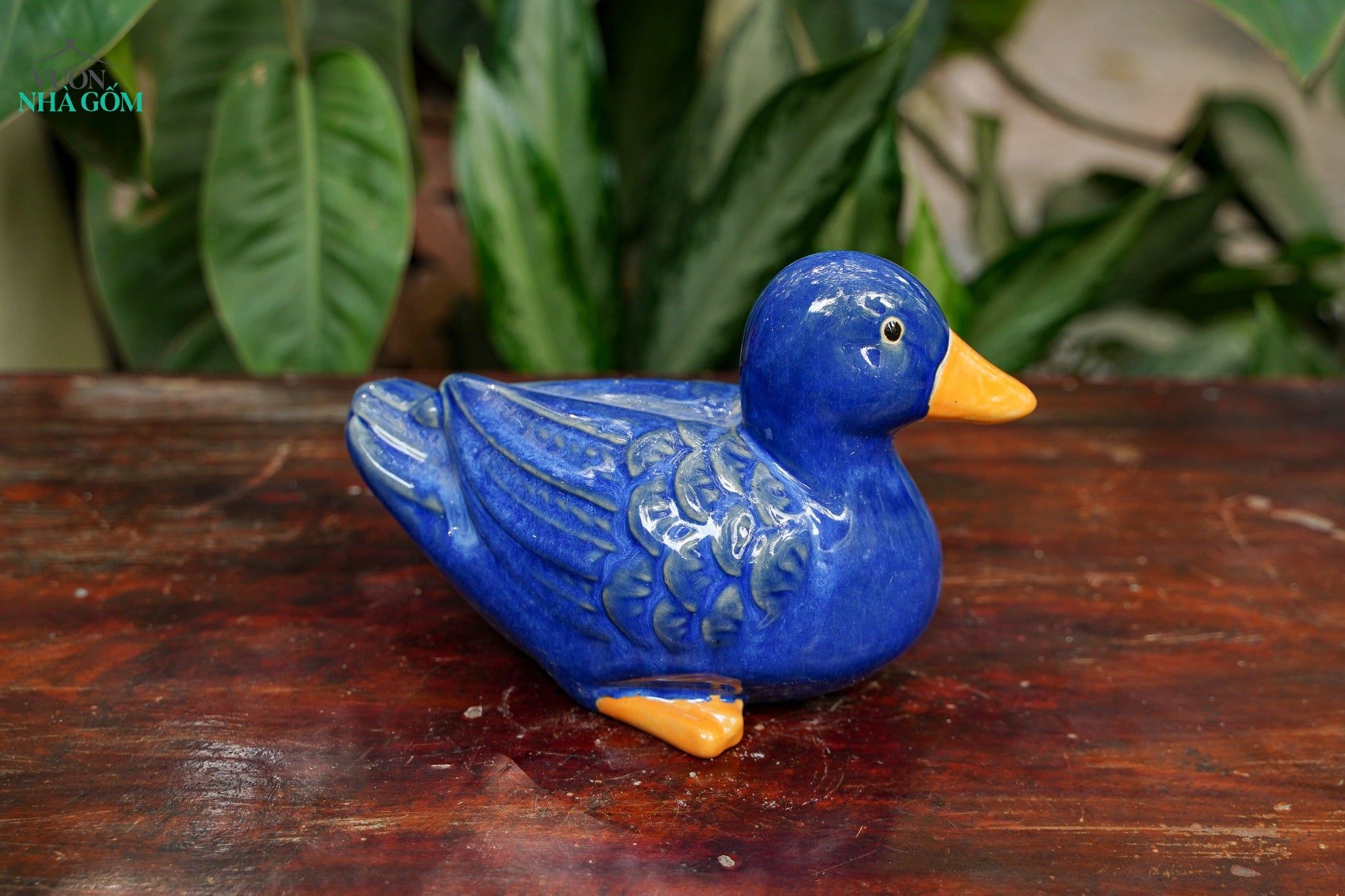  Tượng Thú Gốm, Vịt Gốm Đầu Xanh Cobalt, Quà Tặng Bạn Bè, Decor Không Gian. 
