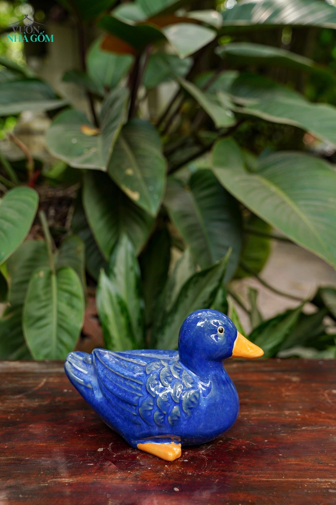  Tượng Thú Gốm, Vịt Gốm Đầu Xanh Cobalt, Quà Tặng Bạn Bè, Decor Không Gian. 