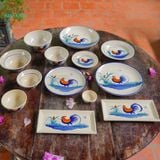  CBLX, Dĩa Nhỏ 16cm Vẽ Gà - Chén Bát Hiện Đại - Đĩa Đựng Đồ Ăn. 