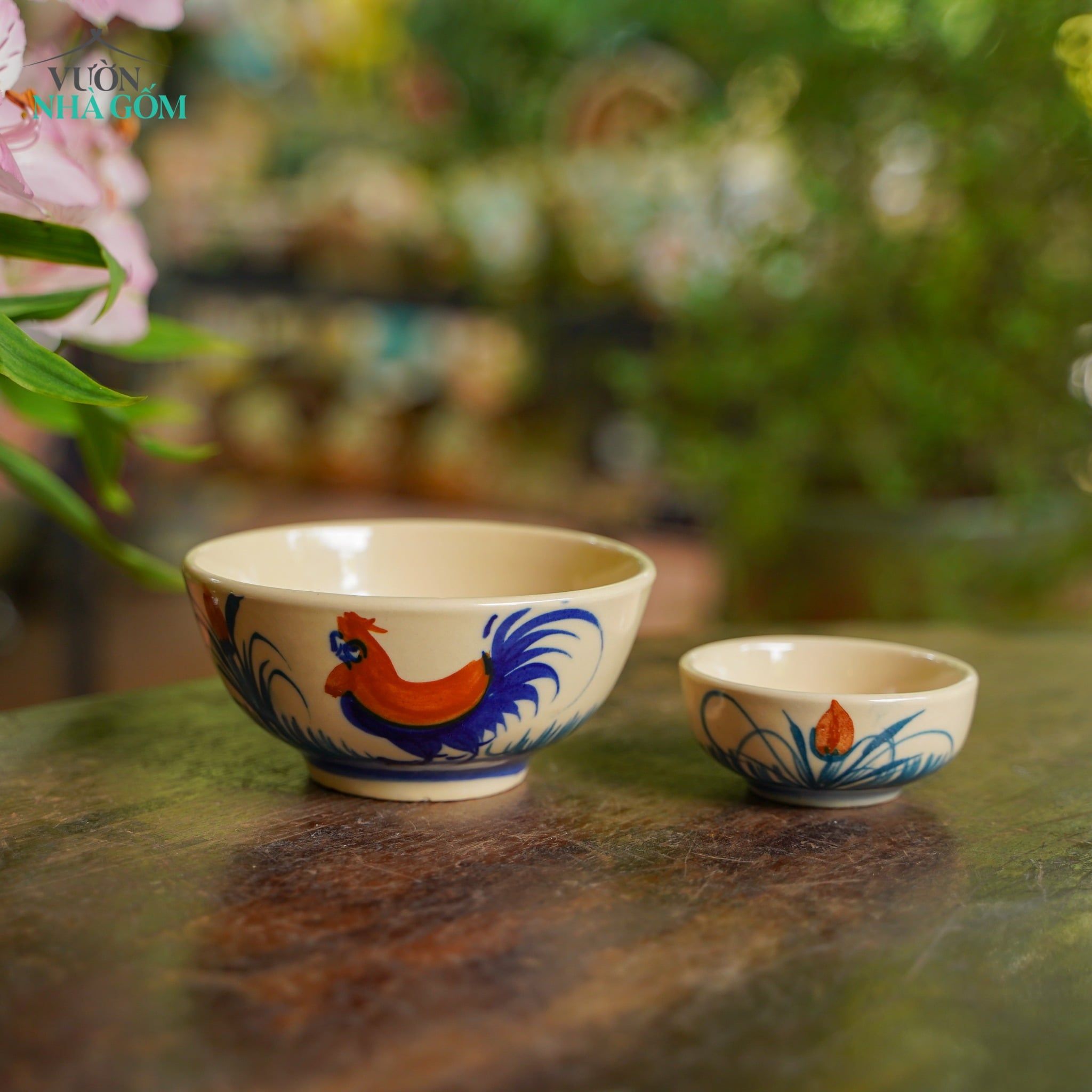  CBLX, Chén Cơm Vẽ Gà - Chén Bát Hiện Đại - Bát Cơm -R12cm. 