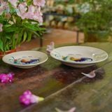  CBLX, Dĩa Lớn 20cm Vẽ Gà - Chén Bát Hiện Đại - Đĩa Đựng Đồ Ăn. 