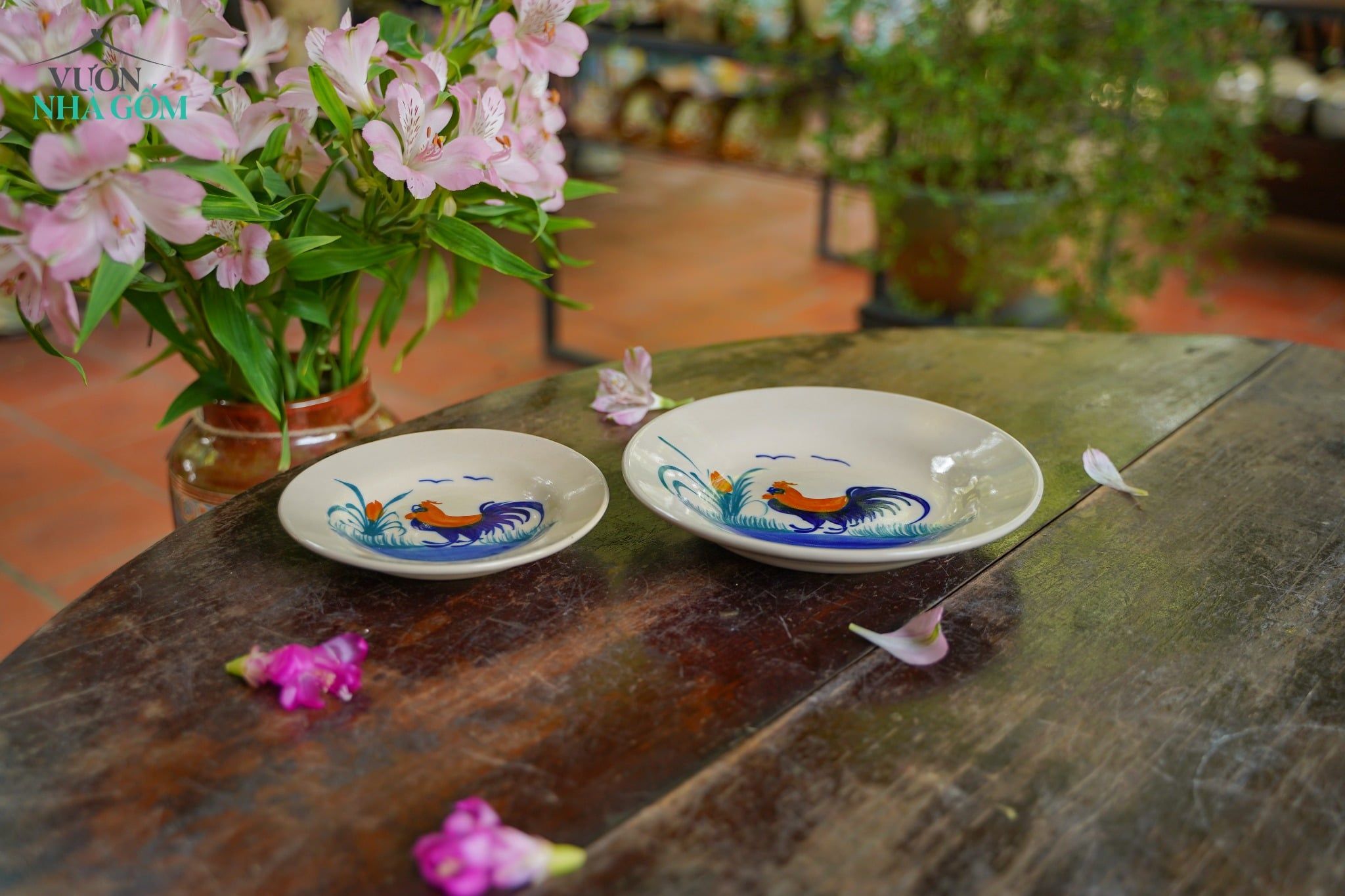  CBLX, Dĩa Nhỏ 16cm Vẽ Gà - Chén Bát Hiện Đại - Đĩa Đựng Đồ Ăn. 