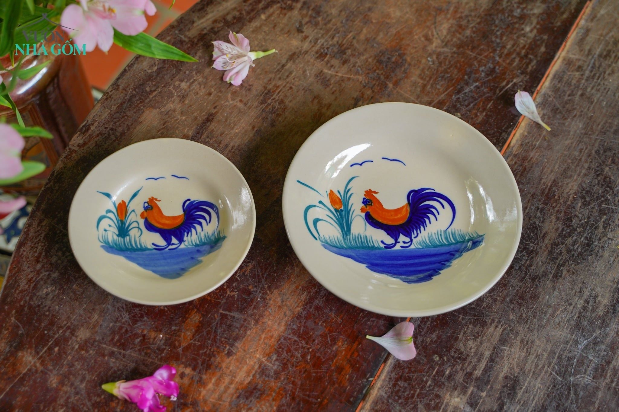  CBLX, Dĩa Nhỏ 16cm Vẽ Gà - Chén Bát Hiện Đại - Đĩa Đựng Đồ Ăn. 