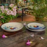  CBLX, Dĩa Dẹt Lớn Vẽ Gà - Chén Bát Hiện Đại - Đĩa Salad, Dĩa Đựng Rau - R22 | R25 | R27 | R30 