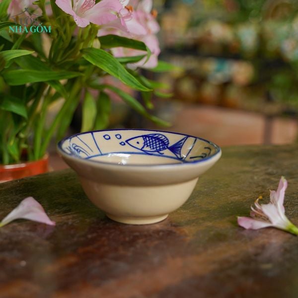  CBLX, Chén Chiết Yêu Vẽ Gà - Chén Bát Hiện Đại - Tô Chiết Yêu - R13cm| R17cm. 