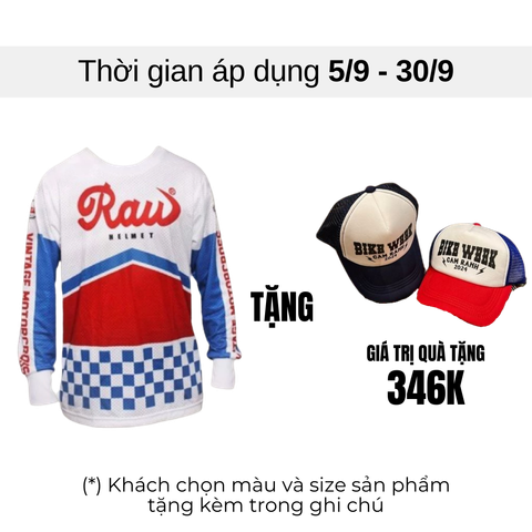 Áo raw motocross trắng