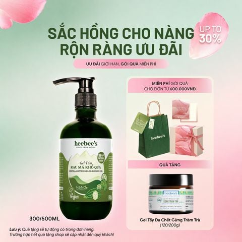Heebee's Centella Bitter Melon Shower Gel 300ml/ 500ml: Soothes Heat Rash • Deep Hydration • Brightens & Smooths Skin