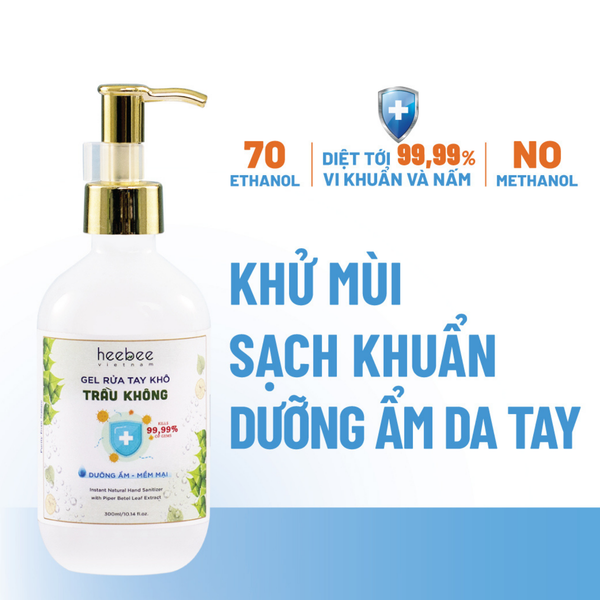 Gel Rửa Tay Khô Trầu Không Dưỡng Ẩm, Khử Mùi, Sạch Khuẩn 99.99% Hand Sanitizer 65 ml - 300 ml
