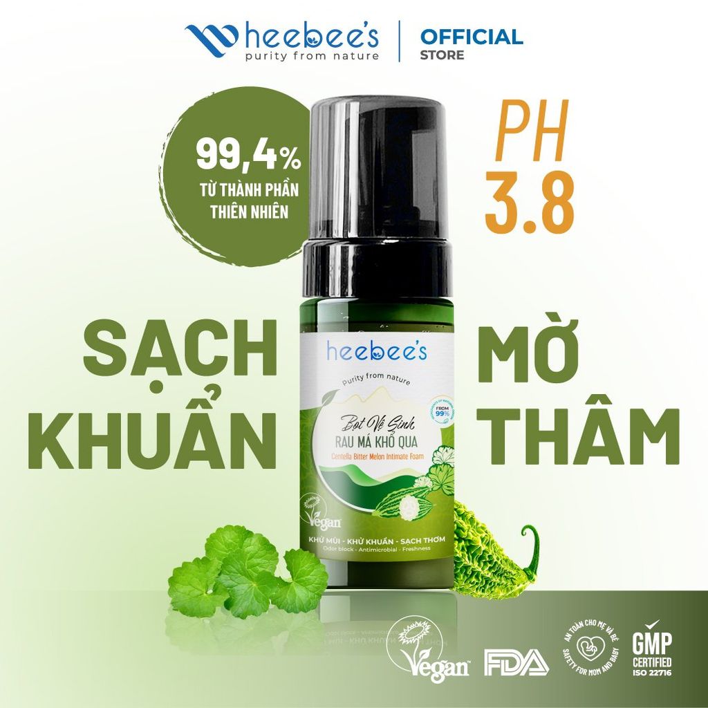 Bọt Vệ Sinh Rau Má Khổ Qua Rừng Thuần Chay Làm Sạch Khuẩn, Kháng Viêm, Khử Mùi 100ML