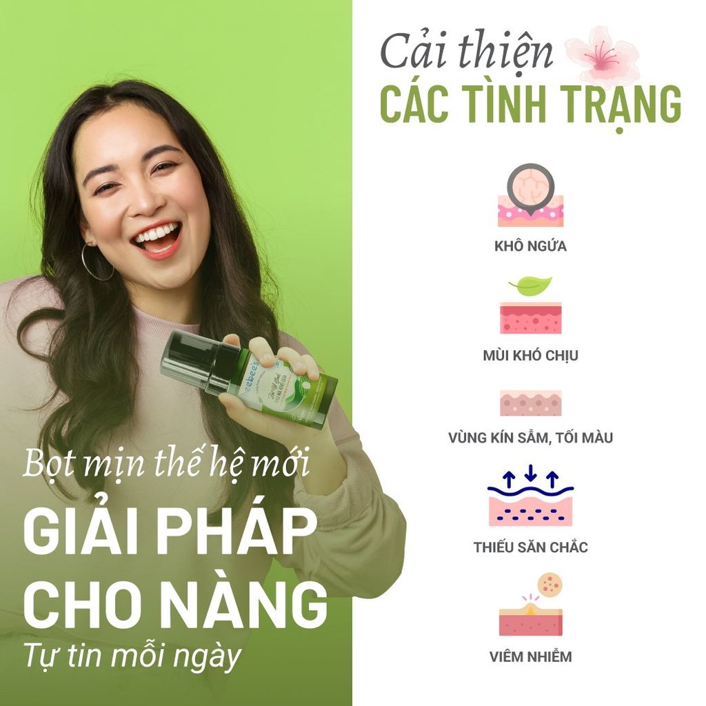 Bọt Vệ Sinh Rau Má Khổ Qua Rừng Thuần Chay Làm Sạch Khuẩn, Kháng Viêm, Khử Mùi 100ML