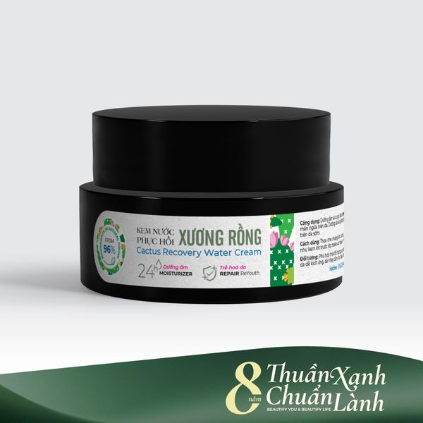 Kem Nước Dưỡng Ẩm Phục Hồi Và Trẻ Hoá Da Mặt Thuần Chay Xương Rồng 30Gram