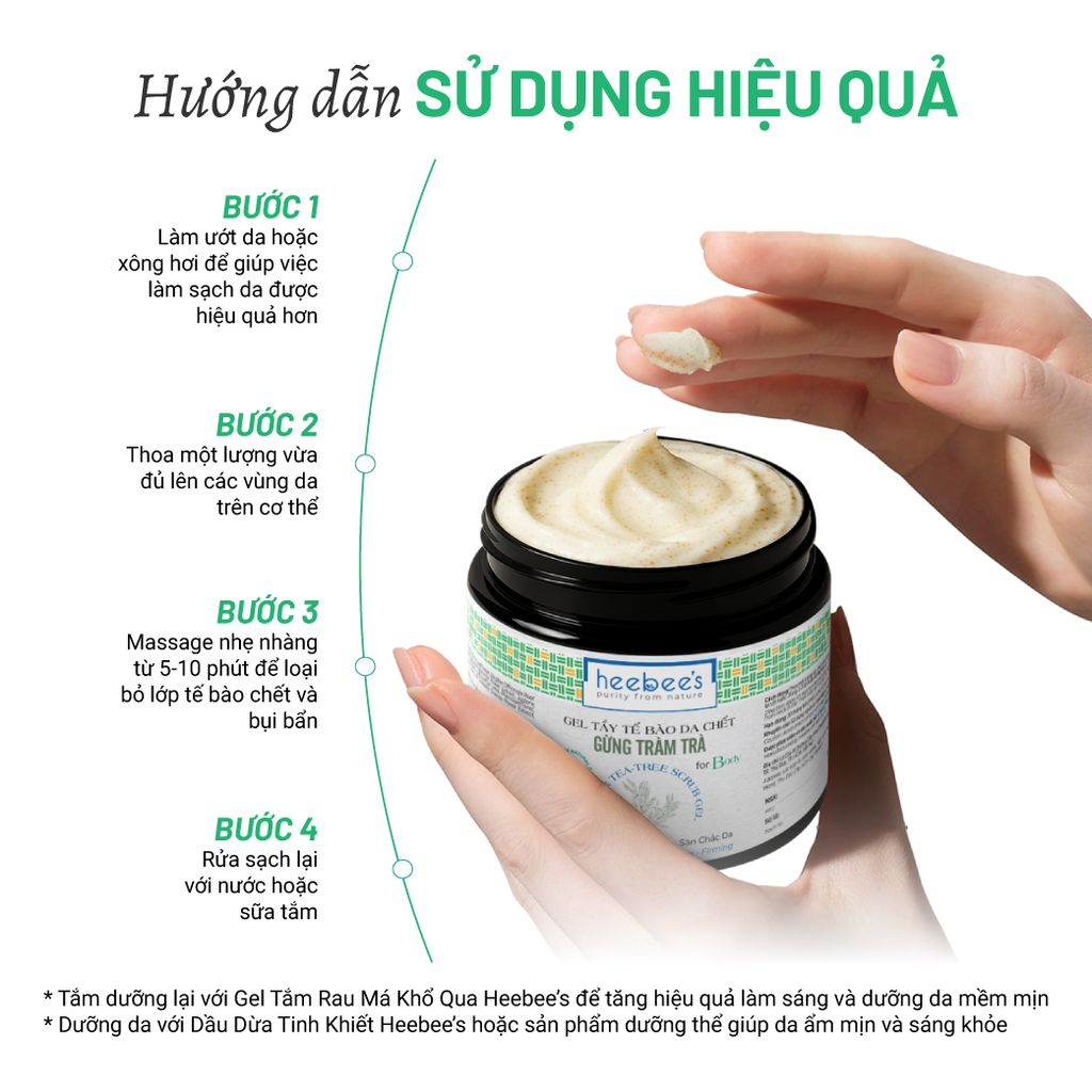 Gel Tẩy Da Chết Cơ Thể Gừng Tràm Trà Hương Hoa Trà Trắng 120/200Gram